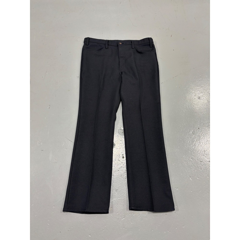 Levis Sta-Prest Action Slacks Mens 40x32 Black Twill Vintage Trousers